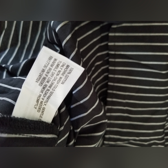 Women's Versatile Long Sleeve Midi Shirtdress - A New Day Black/White Striped XL - Picture 6 of 7